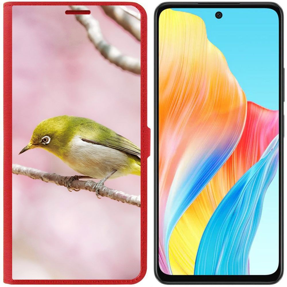 

Чехол-книжка Krutoff Eco Book для Oppo A58 4G Японская белоглазка (красный)