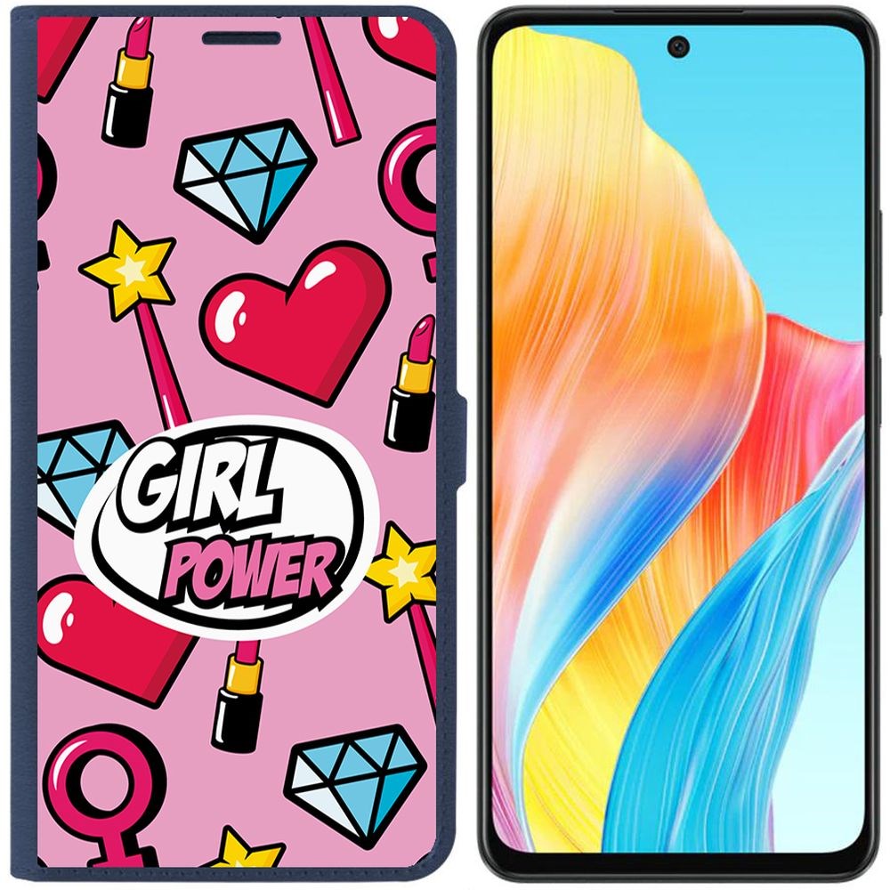 

Чехол-книжка Krutoff Eco Book для Oppo A58 4G Girl Power (синий)