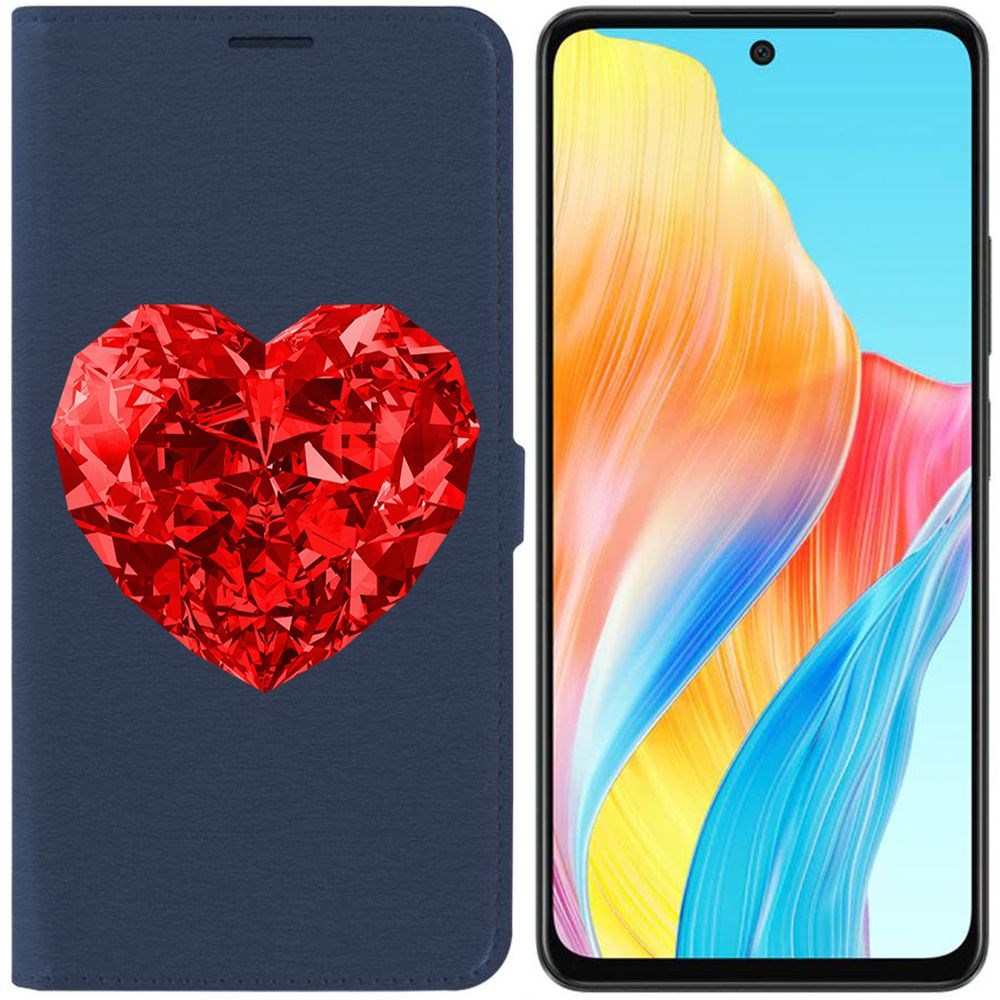 

Чехол-книжка Krutoff Eco Book для Oppo A58 4G Рубиновое сердце (синий)