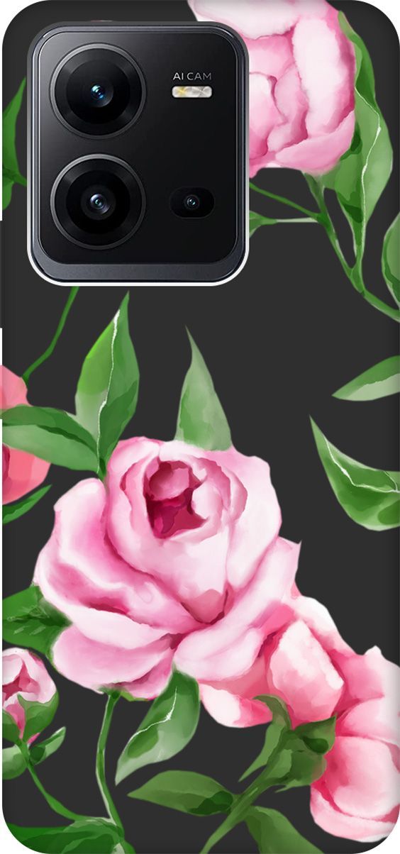 

Чехол на Vivo V25 5G/V25e с 3D принтом "Amazing Peonies" черный, Черный;зеленый, 157972