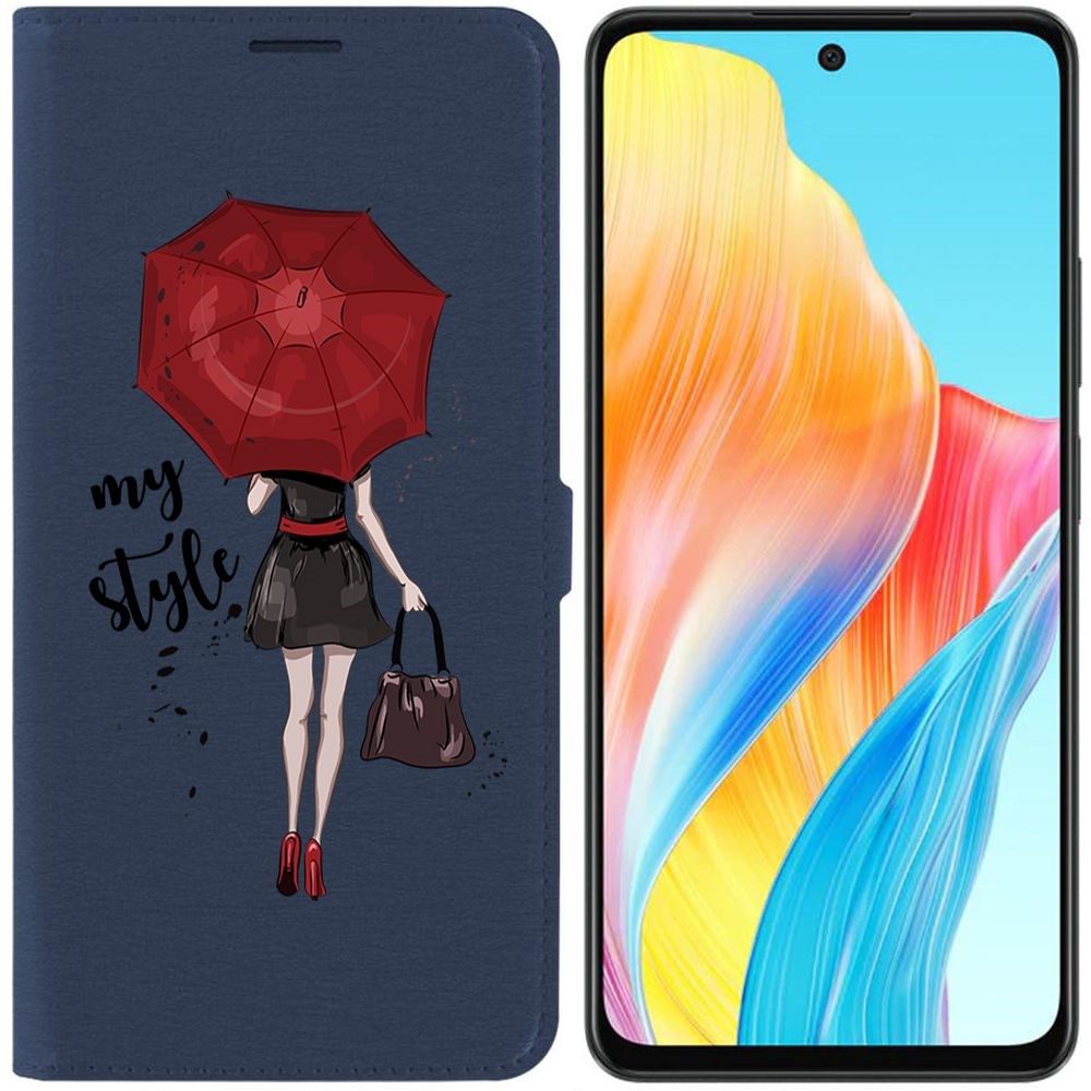 

Чехол-книжка Krutoff Eco Book для Oppo A58 4G Мой стиль (синий)