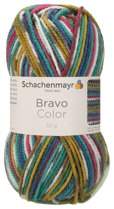 

Пряжа Schachenmayr 9801421 Bravo Color Originals (02084, jeans jacquard color), Разноцветный, Bravo Color