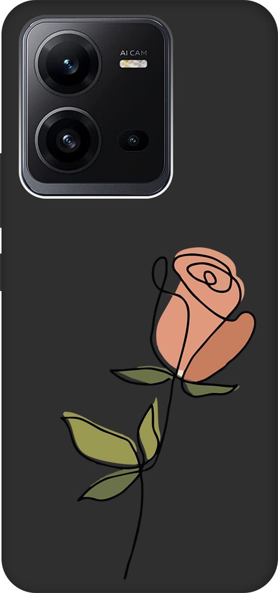 

Чехол на Vivo V25 5G/V25e с 3D принтом "Rose" черный, Черный;зеленый, 157971