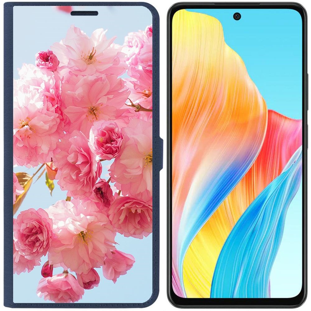 

Чехол-книжка Krutoff Eco Book для Oppo A58 4G Сакура (синий)