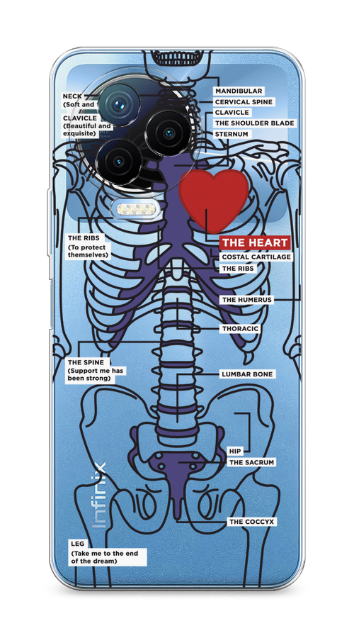 

Чехол на Infinix Note 12 Pro 4G/Note 12 2023 "Скелет человека", Прозрачный;синий;красный, 3103050-1
