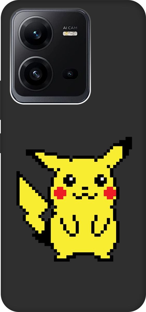 

Чехол на Vivo V25 5G/V25e с 3D принтом "Pixel Pikachu" черный, Черный;желтый, 157971