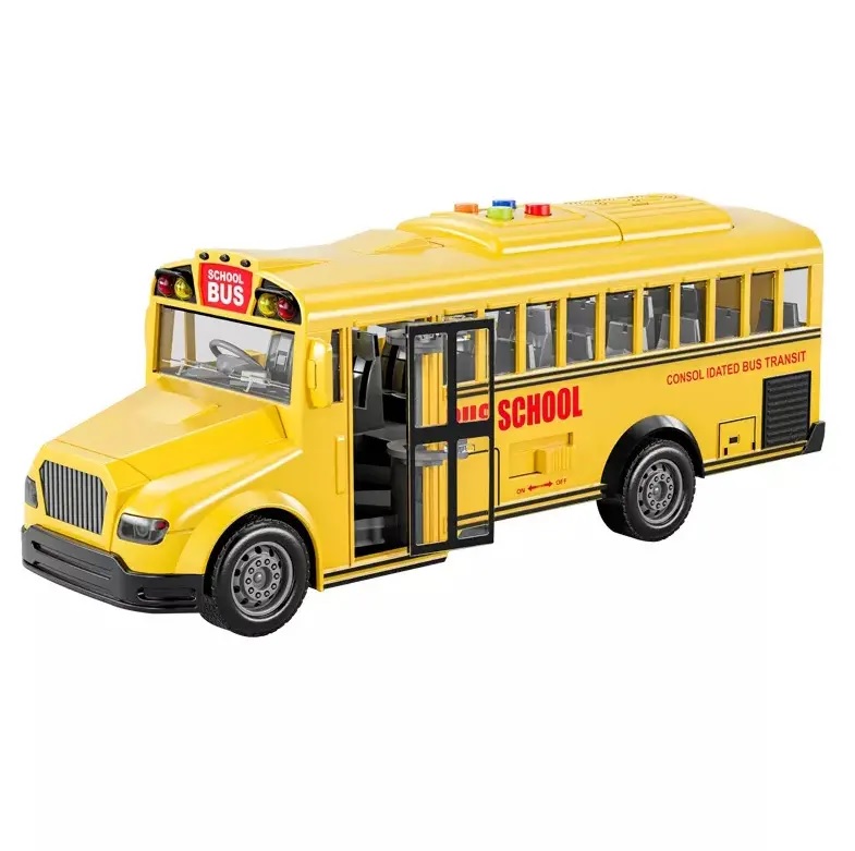 Школьный автобус MSN Toys музыкальный инерционный 28 см, свет JS125 желтый funky toys автобус инерционный die cast