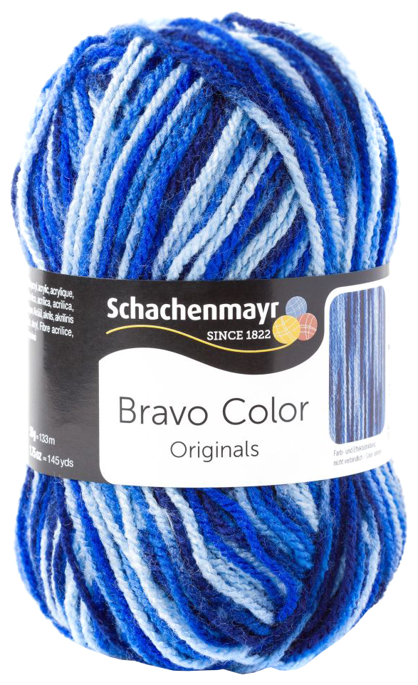 Браво оригинал. Пряжа для вязания Schachenmayr Originals Bravo Color, морские цвета (00087), 266 м, 50 г. Пряжа для вязания Schachenmayr 