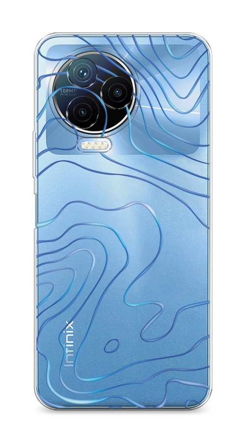 

Чехол на Infinix Note 12 Pro 4G/Note 12 2023 "Blue lines", Прозрачный;синий, 3103050-1