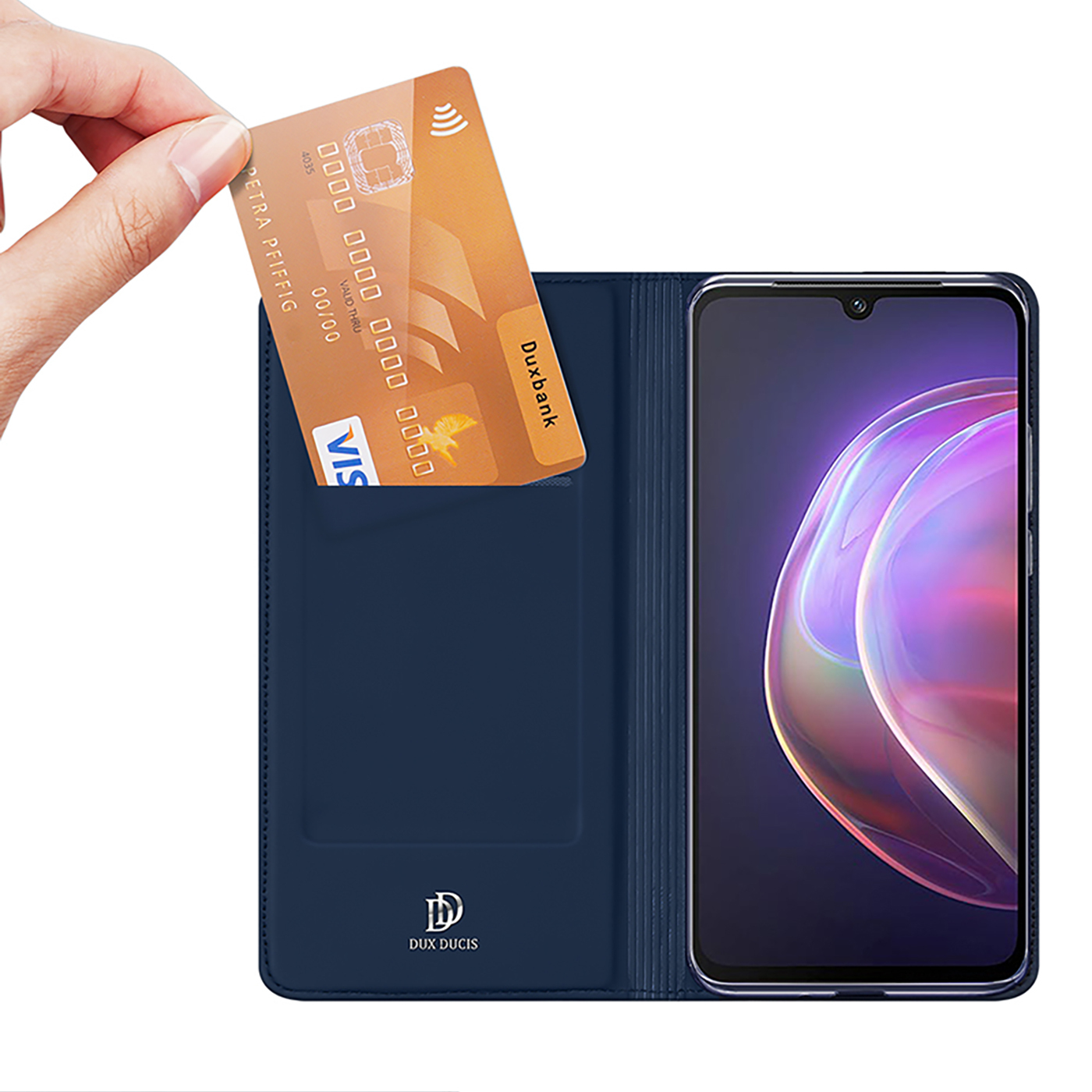 

Чехол книжка для Vivo V21 5G/4G, Dux Ducis Skin Series синий, OPPO Vivo V21 5G / 4G