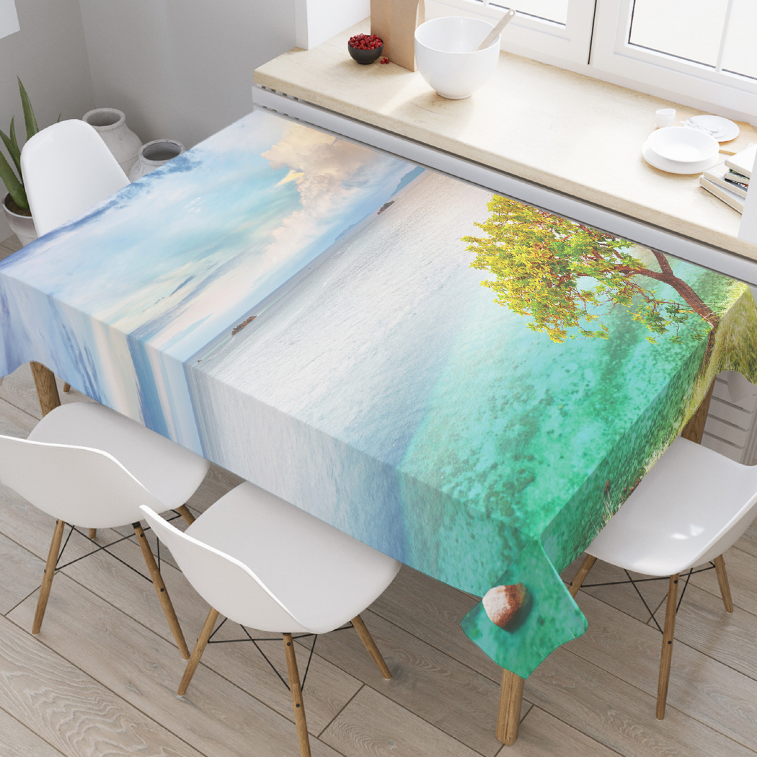 

Скатерть прямоугольная JoyArty "Дерево у моря" из оксфорда, 120x145 см, Дерево у моря