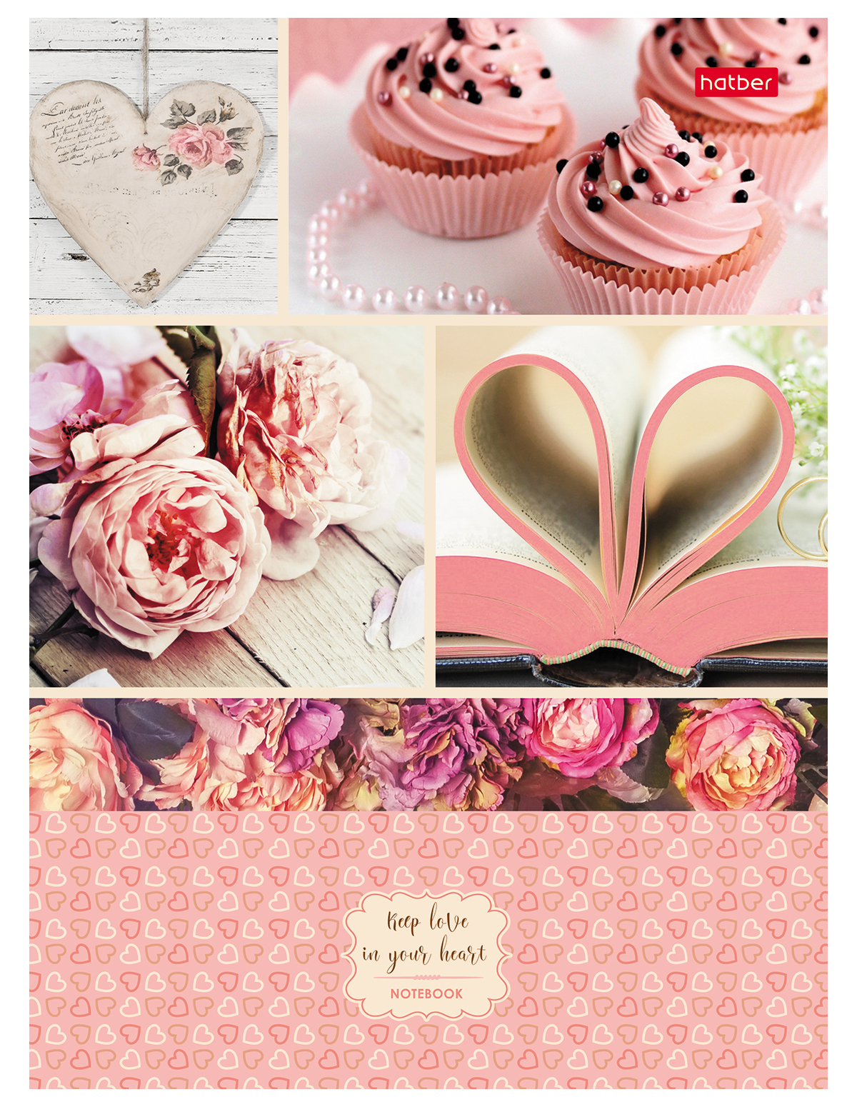 

Блокнот Hatber love in your heart 47442 80л А5ф 5-цветной блок клетка твердый переплет
