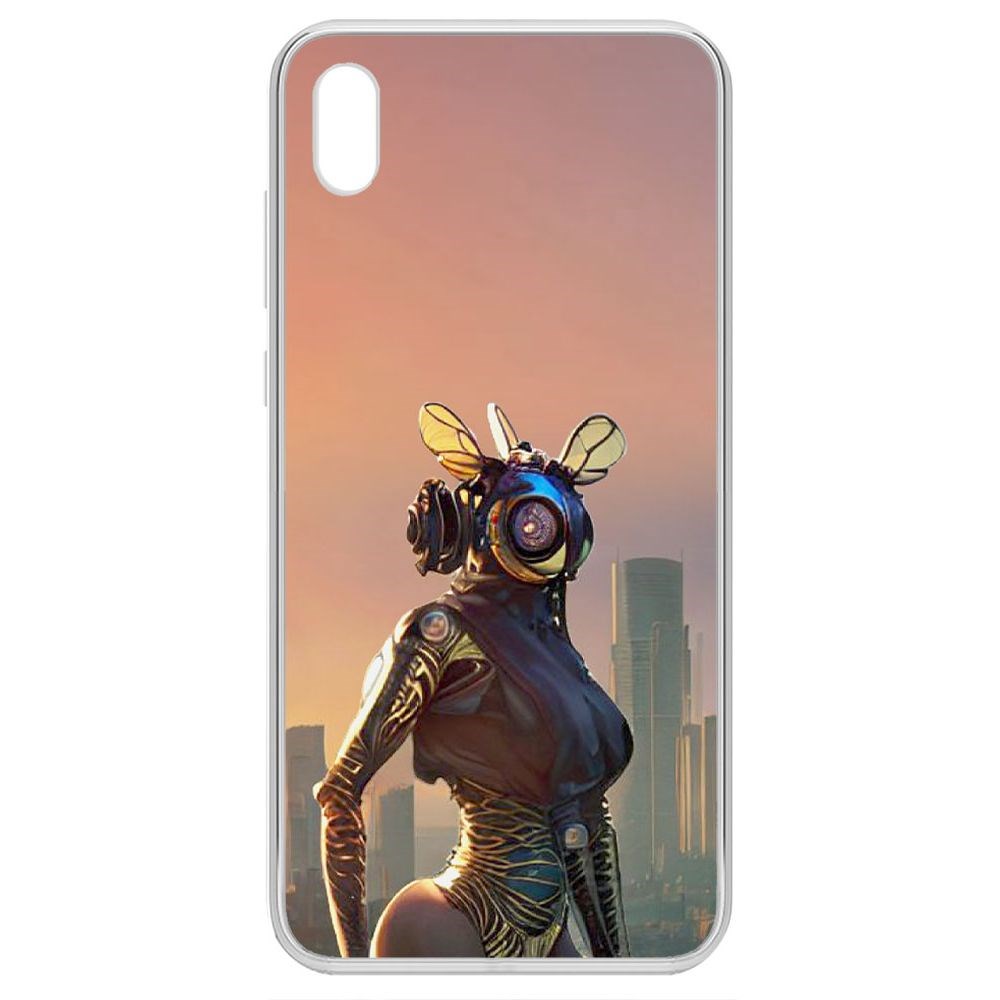 

Чехол-накладка Krutoff Clear Case Женщина-киберпчела для Honor 8S
