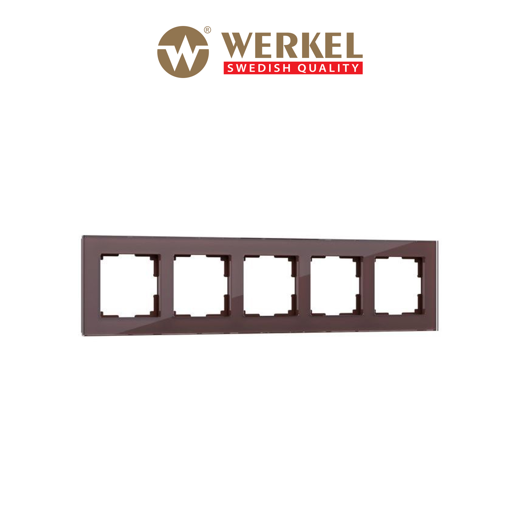 

Рамка для розетки / выключателя на 5 постов Werkel WL01-Frame-05 Favorit мокко стекло, Коричневый, Favorit2