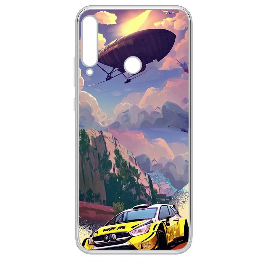 

Чехол-накладка Krutoff Clear Case Гонка для Huawei Y7P