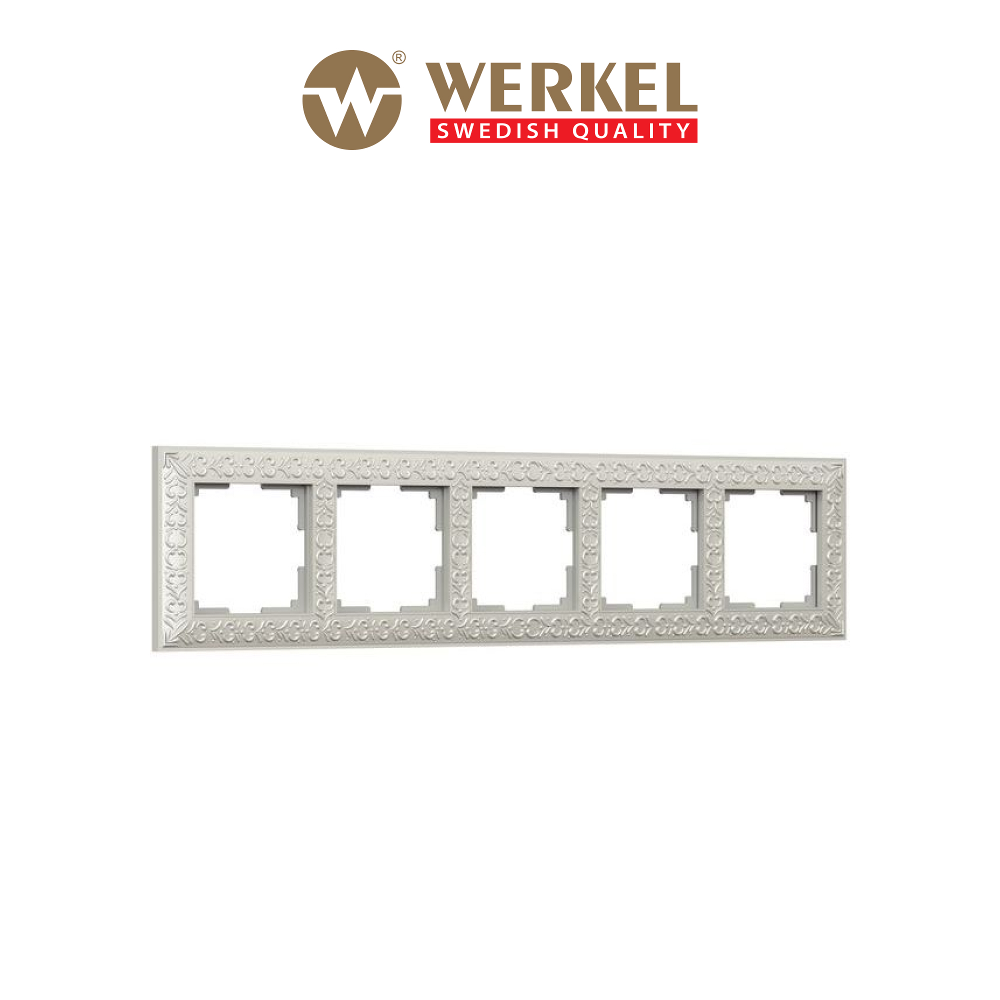 

Рамка для розетки / выключателя на 5 постов Werkel WL07-Frame-05 Antik жемчужный металл, Серебристый