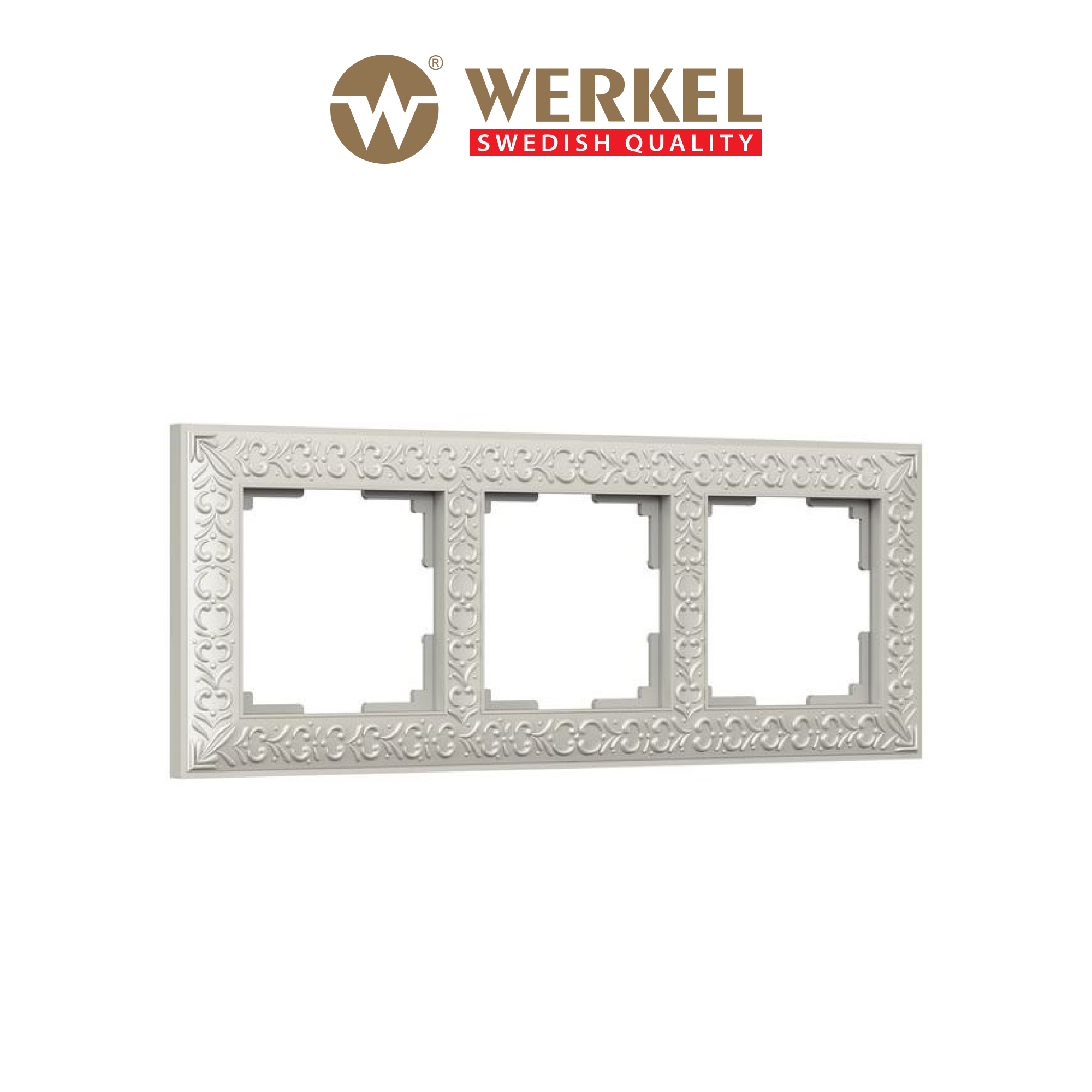 

Рамка для розетки / выключателя на 3 поста Werkel WL07-Frame-03 Antik жемчужный металл, Серебристый