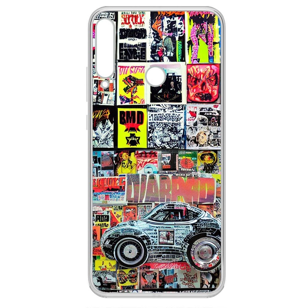 

Чехол-накладка Krutoff Clear Case Автопамфлет для Huawei P40 Lite E