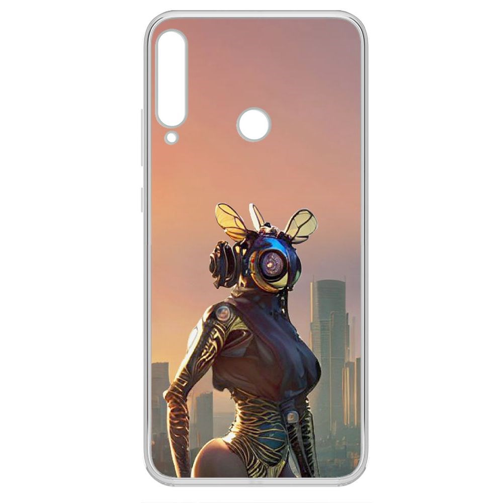 

Чехол-накладка Krutoff Clear Case Женщина-киберпчела для Honor 9C