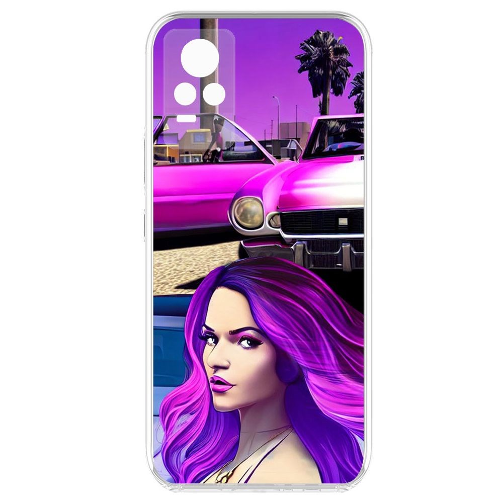 

Чехол-накладка Krutoff Clear Case Жизнь в розовом для Vivo V21e