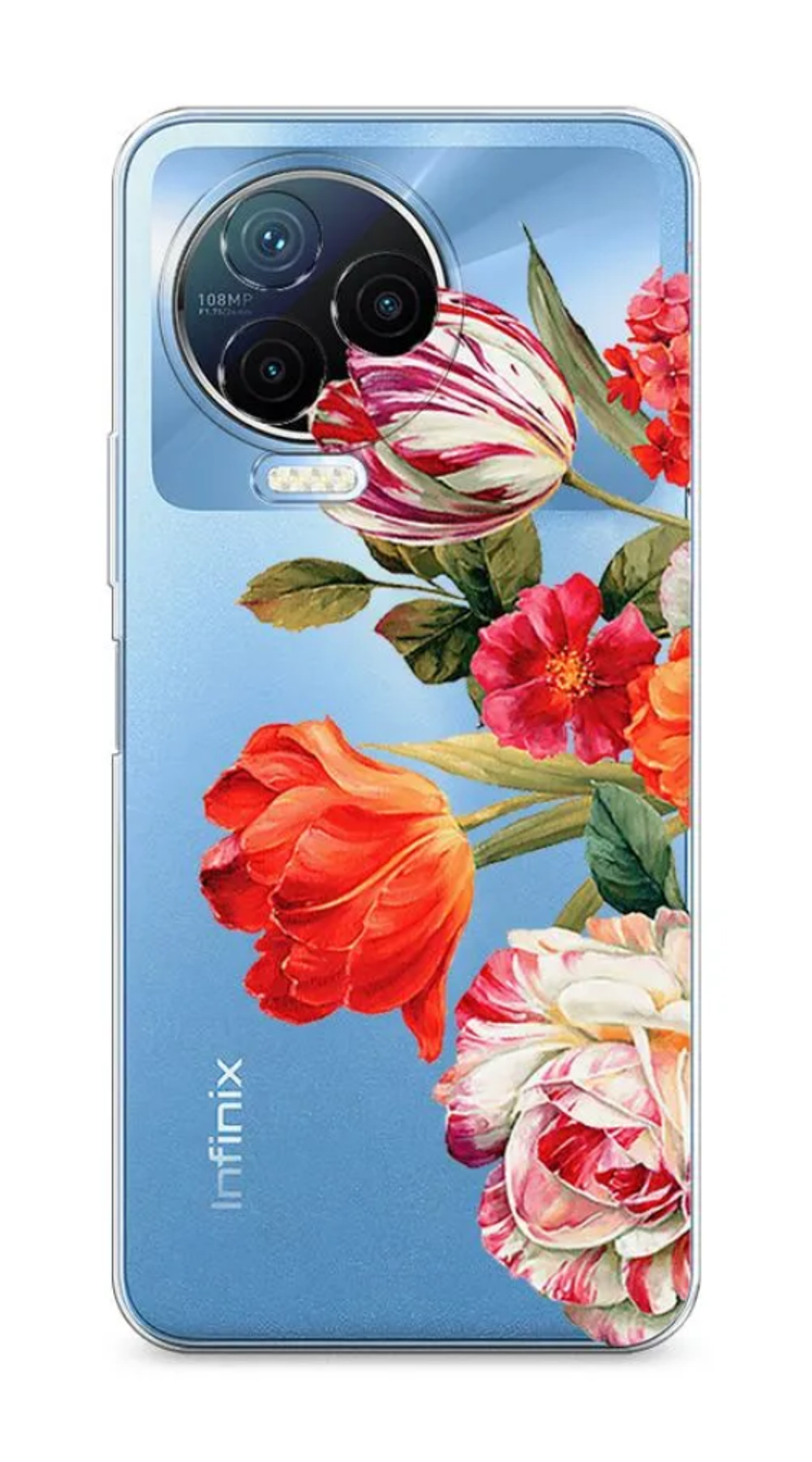 

Силиконовый чехол Awog "Весенний букет" для Infinix Note 12 Pro 4G, Прозрачный, 3102250-8