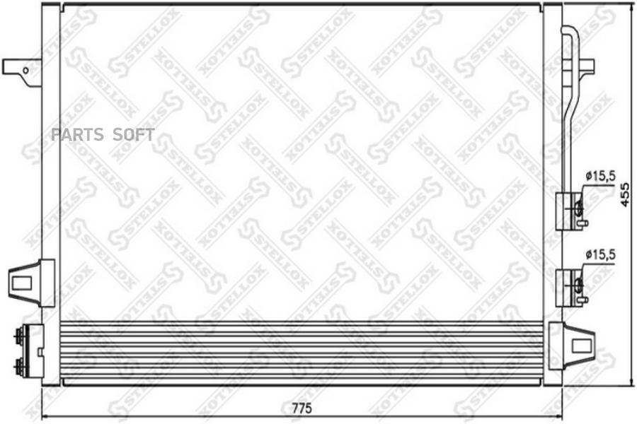 

STELLOX 10-45499-SX_радиатор кондиционера!\ Chrysler Voyager 2.4i-3.8i 00-08 1шт