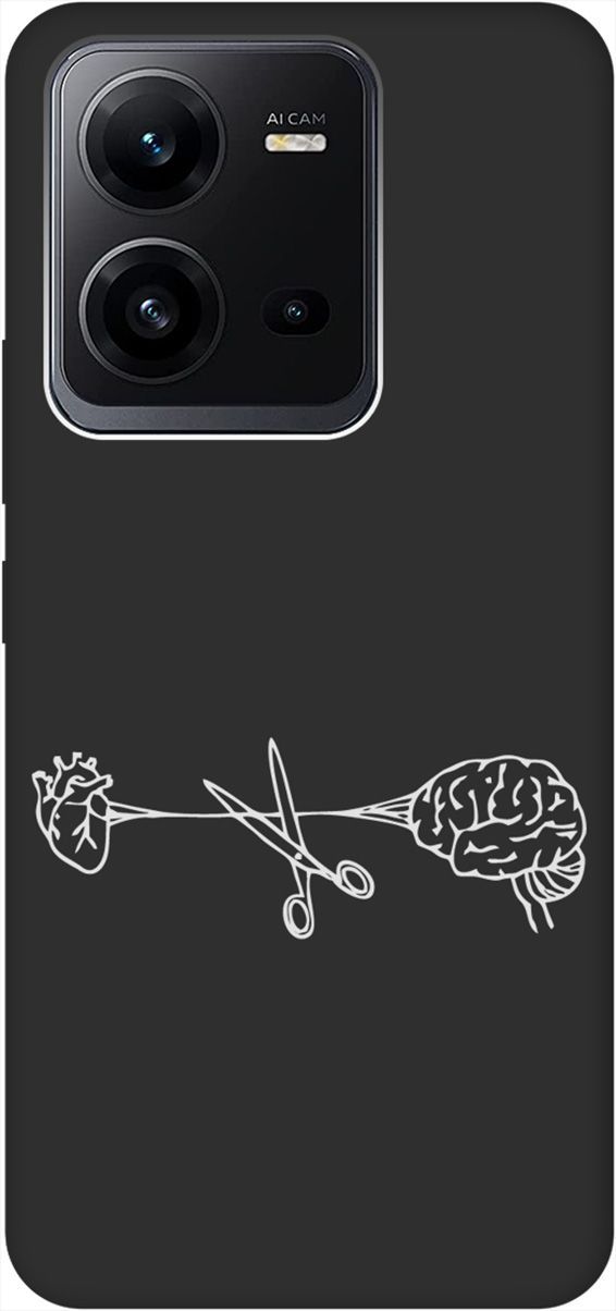 

Чехол на Vivo V25 5G/V25e с 3D принтом "Cut It W" черный, Черный;белый, 157971