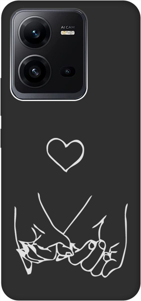 

Чехол на Vivo V25 5G/V25e с 3D принтом "Lovers Hands W" черный, Черный;белый, 157971