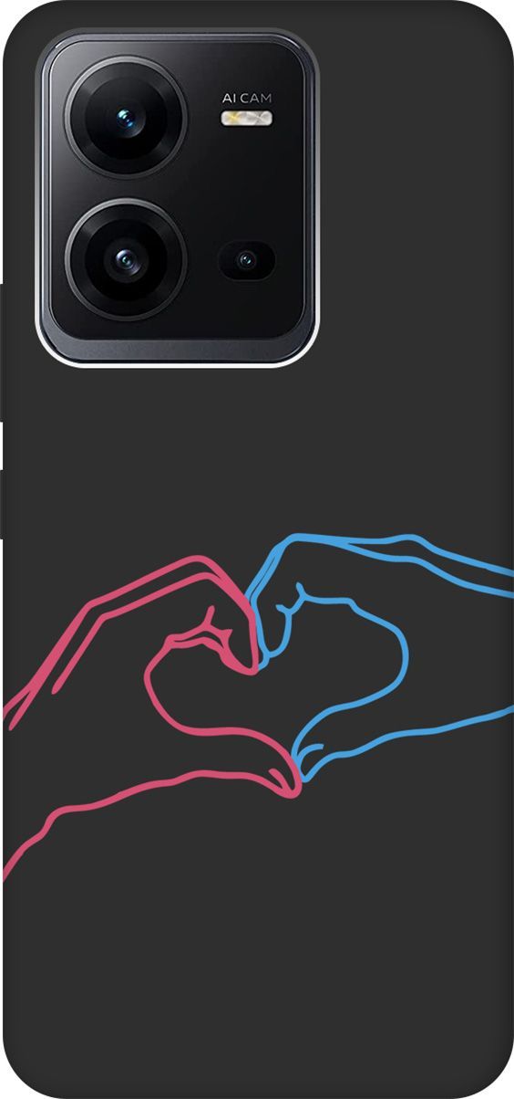 

Чехол на Vivo V25 5G/V25e с 3D принтом "Fall in Love" черный, Черный;голубой, 157970