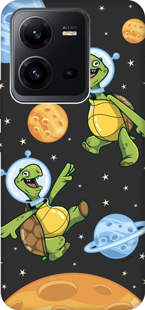 

Чехол на Vivo V25 5G/V25e с 3D принтом "CosmoTurtles" черный, Черный;бежевый, 157970