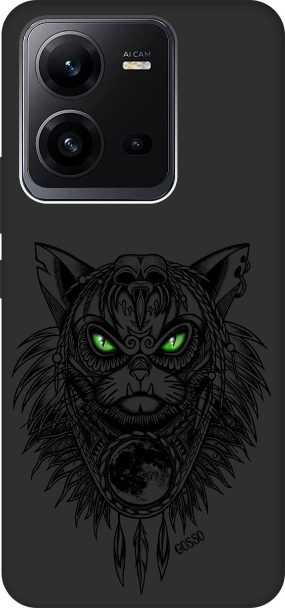 

Чехол на Vivo V25 5G/V25e с 3D принтом "Shaman Cat" черный, Черный;зеленый, 157970