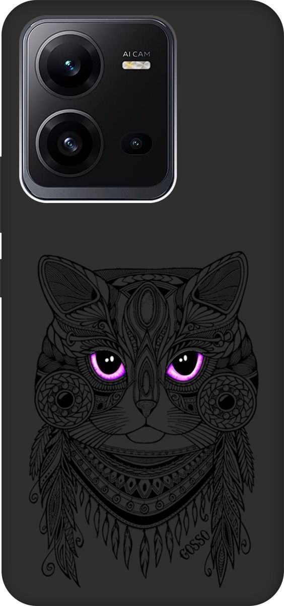

Чехол на Vivo V25 5G/V25e с 3D принтом "Grand Cat" черный, Черный;розовый, 157970