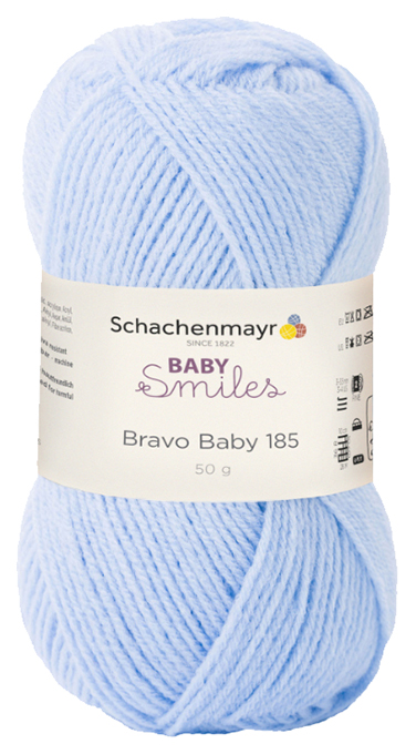 

Пряжа для вязания Schachenmayr Baby Smiles, Bravo Baby 185 MEZ, 9801212 (01055, cloud), Голубой, Bravo Baby 185