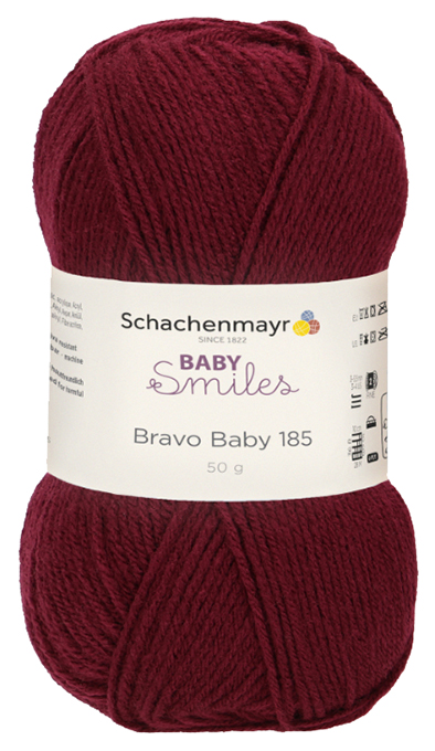 

Пряжа для вязания Schachenmayr Baby Smiles, Bravo Baby 185 MEZ, 9801212 (01045), Бордовый, Bravo Baby 185