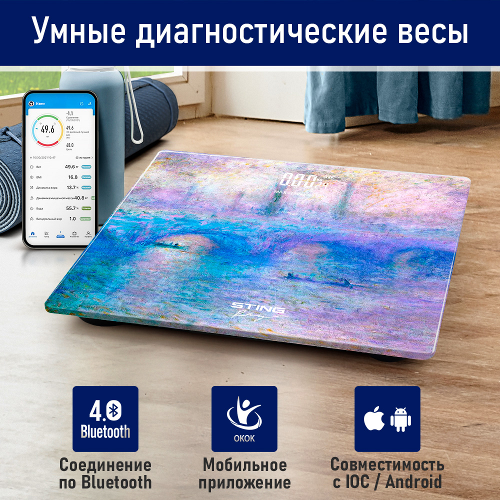 

Весы напольные StingRay ST-SC5002B голубой, фиолетовый, ST-SC5002B