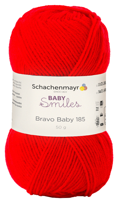 

Пряжа для вязания Schachenmayr Baby Smiles, Bravo Baby 185 MEZ, 9801212 (01030, rot), Красный, Bravo Baby 185