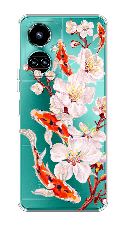 

Чехол на Tecno Camon 19/19 Pro 4G "Карпы и сакура", Оранжевый;розовый;бежевый;прозрачный, 302250-1