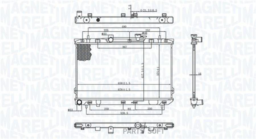 

MAGNETI MARELLI 350213197200 Радиатор [380x670] 1шт