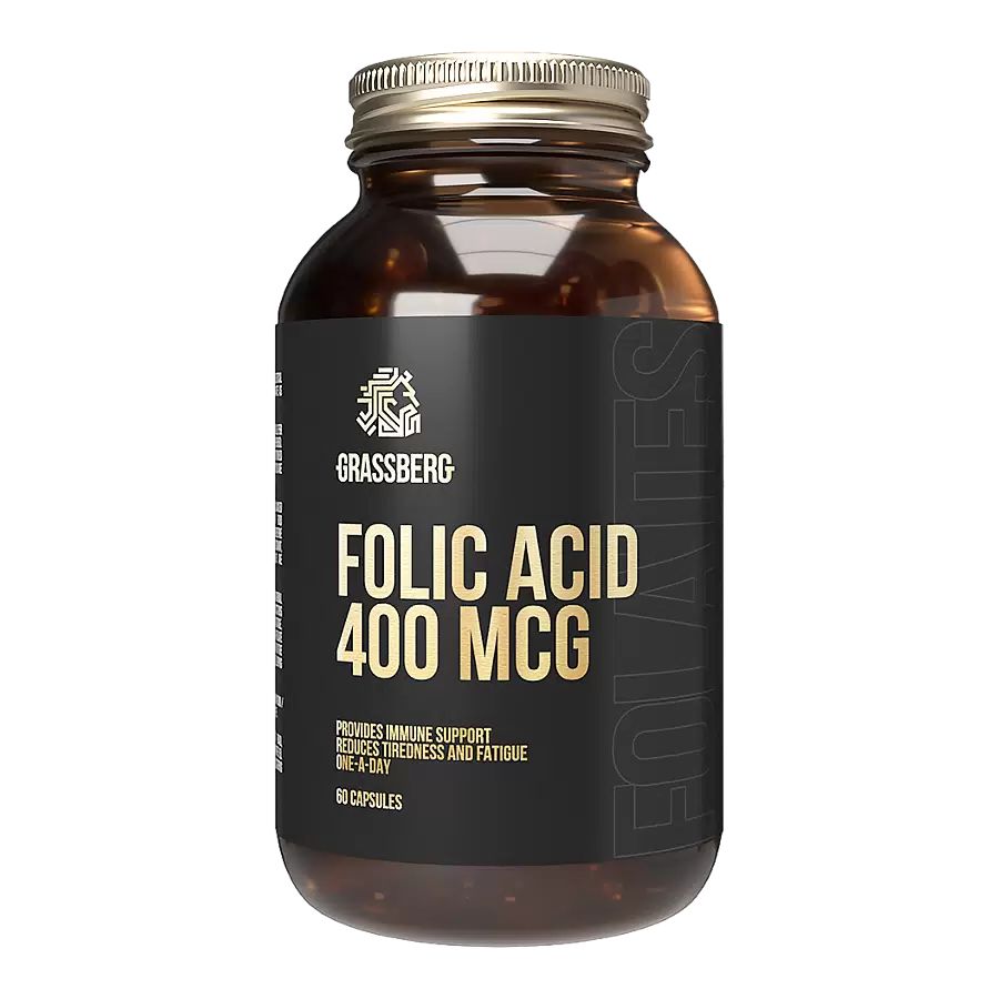 Фолиевая кислота Grassberg Folic Acid 400 mcg 60 капсул