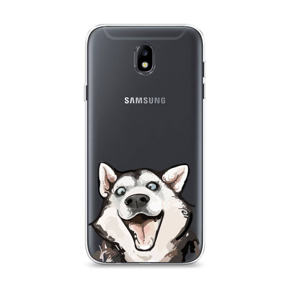 

Чехол Awog на Samsung Galaxy J7 2017 / Самсунг J7 2017 "Радостный хаски", Белый;голубой;черный, 23150-1