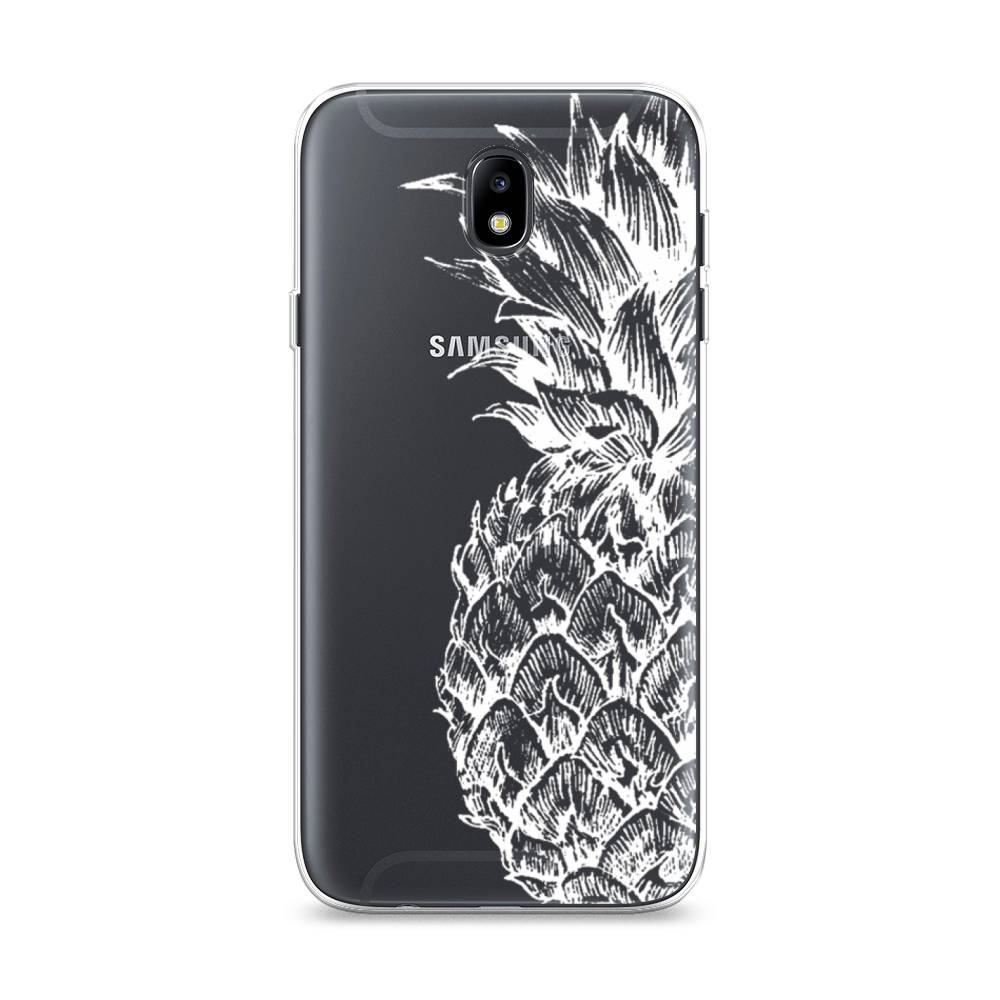 

Чехол Awog на Samsung Galaxy J7 2017 / Самсунг J7 2017 "Ананас графика белая", Белый, 23150-10