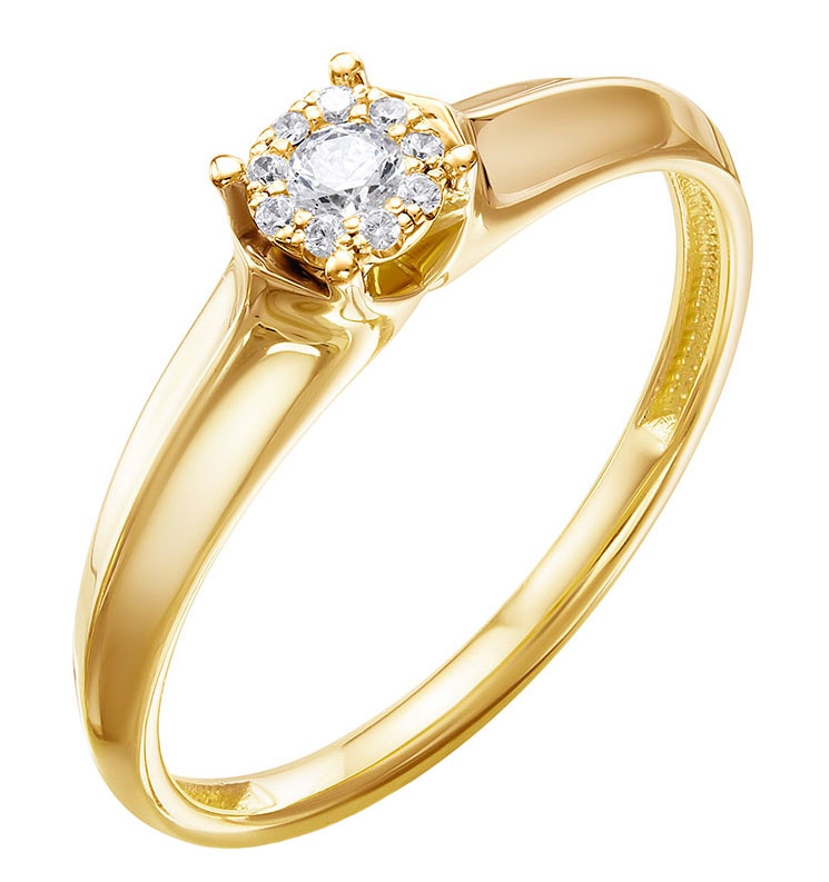 

Кольцо из желтого золота с бриллиантом р. 17 RoseGrace 5-3587-103INV-1ZH, 5-3587-103INV-1ZH