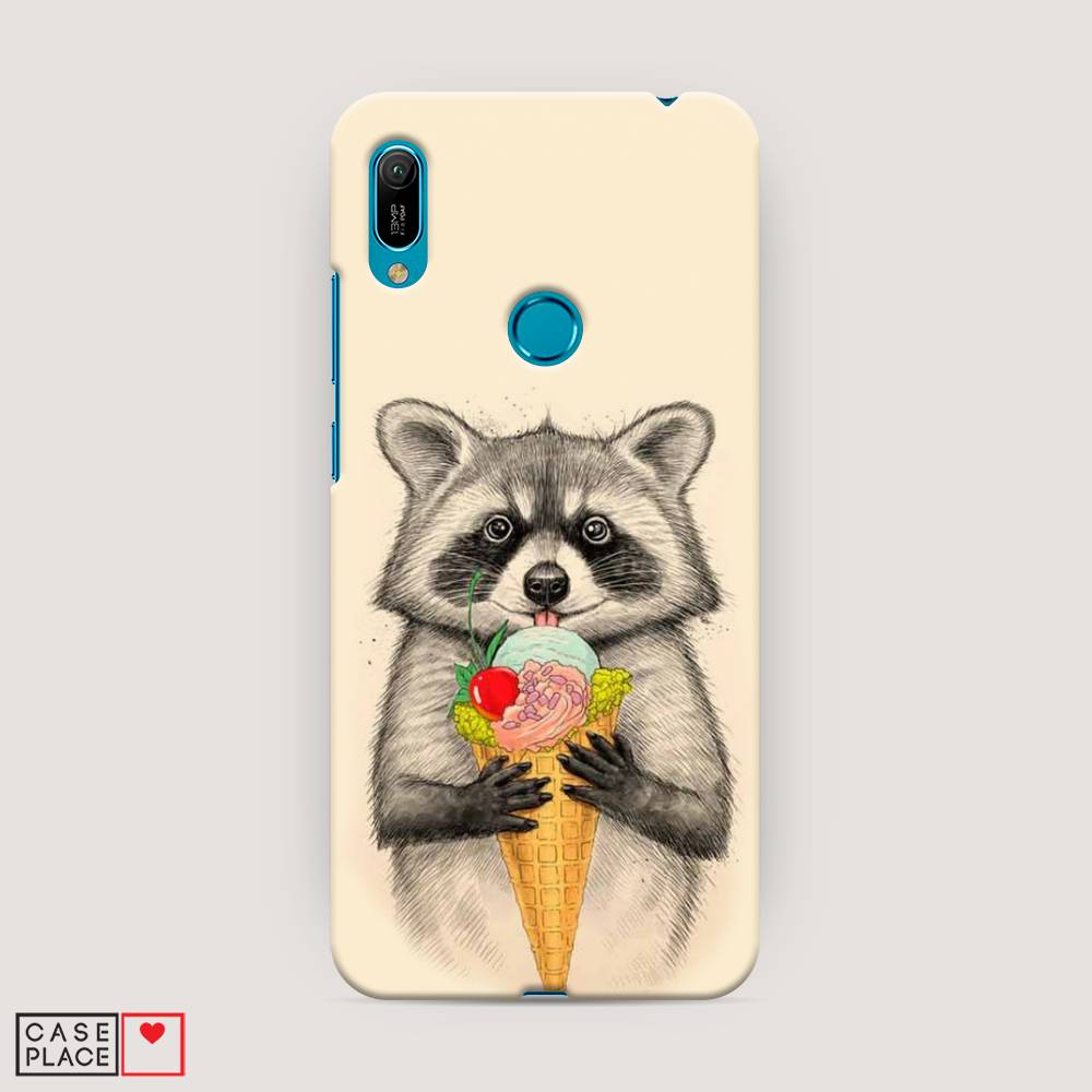 

Чехол Awog "Енот с мороженым" для Huawei Y6 2019