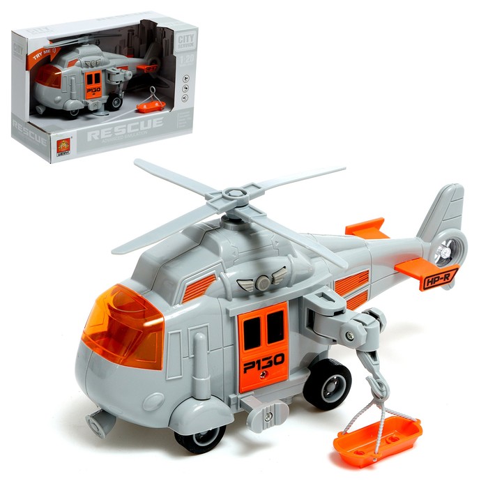 Вертолет Wenyi, инерционный Спасатель 9601902, 1:20, свет и звук спасатель