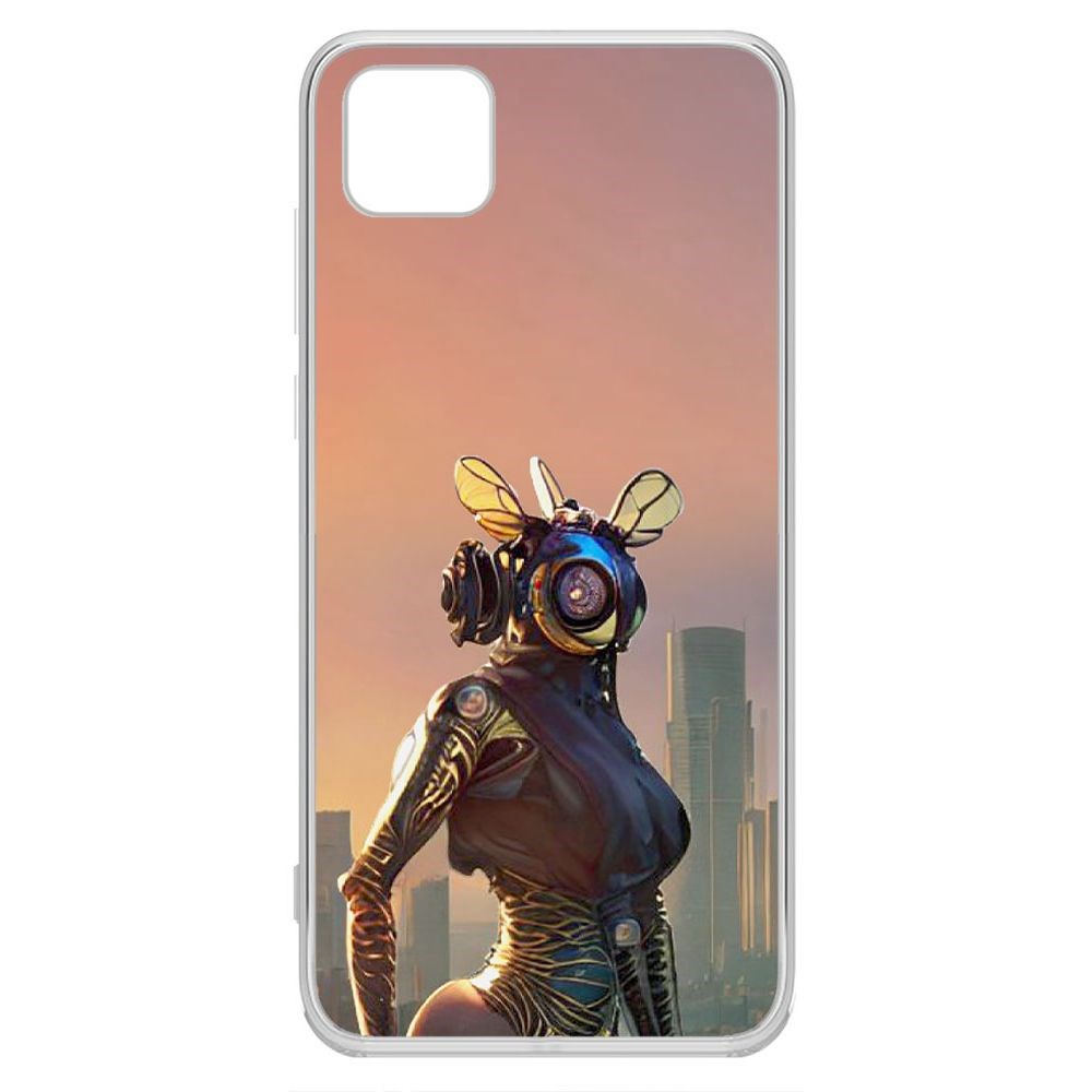 

Чехол-накладка Krutoff Clear Case Женщина-киберпчела для Huawei Y5P