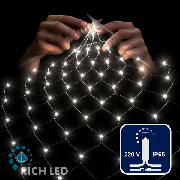 

Световая сетка Rich LED RL-N2*1.5 RL-N2*1.5-CT/W 1,5x2 м белый холодный, RL-N2*1.5 RL-N2*1.5-CT/W