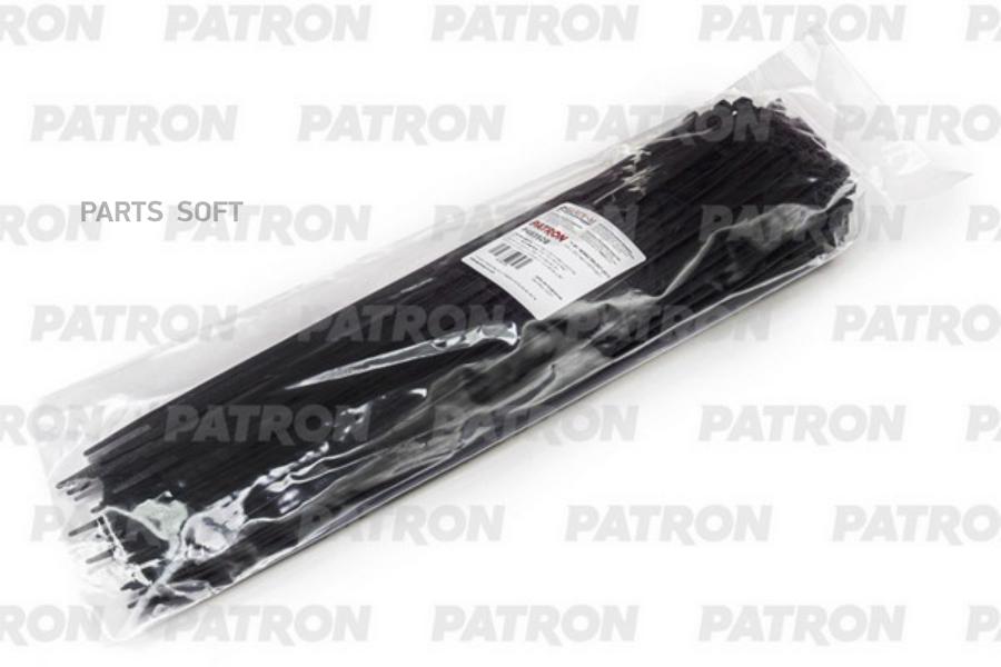 Комплект пластиковых хомутов 4.8 х 350 мм, 100 шт, нейлон, черные PATRON P48350B