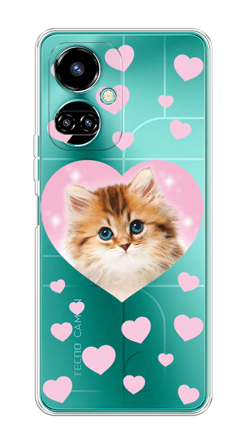 

Чехол на Tecno Camon 19/19 Pro 4G "Котенок в сердце", Розовый;оранжевый;белый;прозрачный, 302250-1