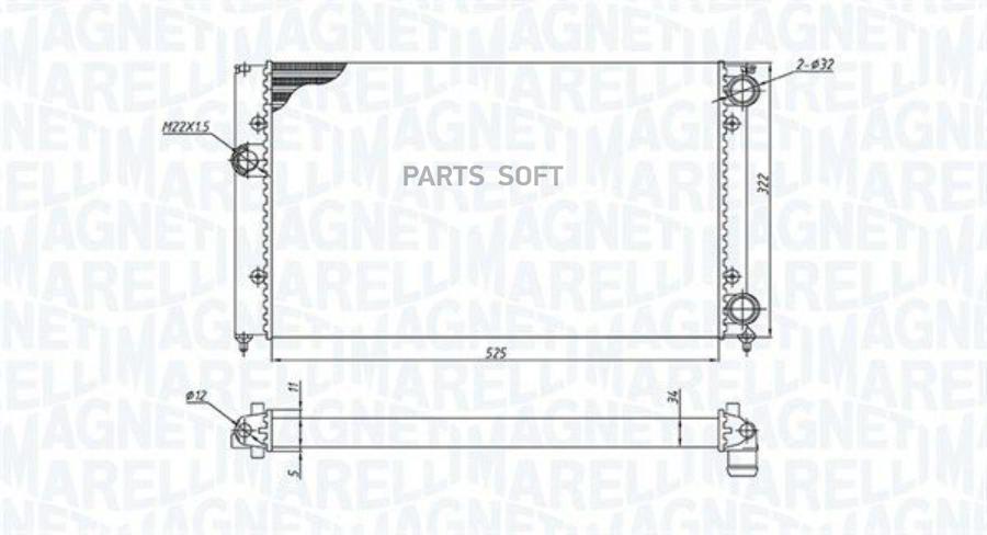 MAGNETI MARELLI 350213187600 Радиатор 525х322 1шт 8030₽