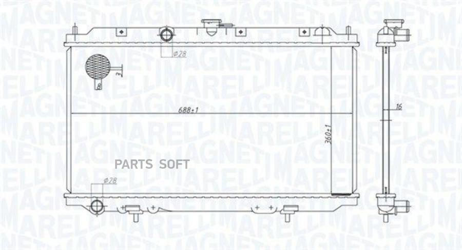 

MAGNETI MARELLI 350213176200 Радиатор [690x365] 1шт